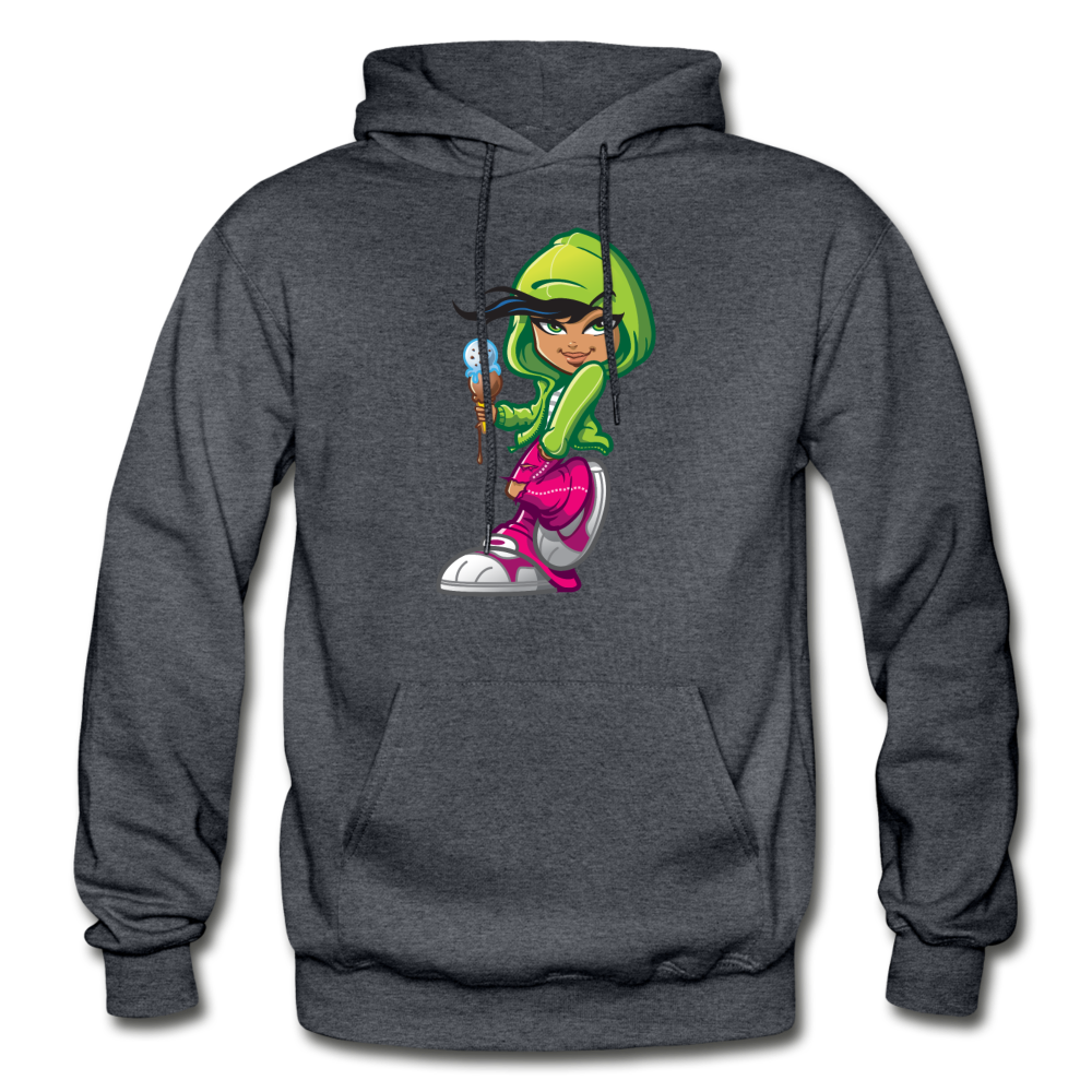 Ice Cream Cone Girl Hoodie - charcoal gray