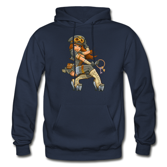 Officer Girl Cartoon Hoodie - navy