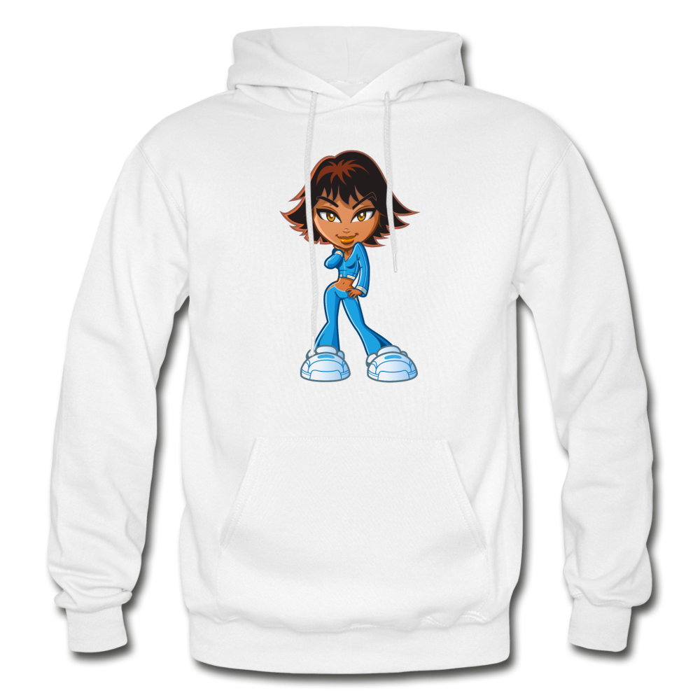 Cartoon Girl Hoodie - white