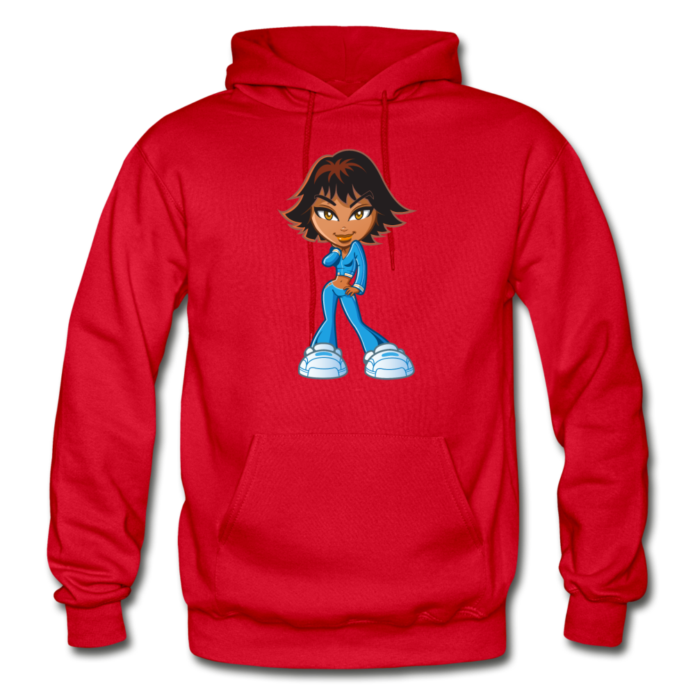 Cartoon Girl Hoodie - red