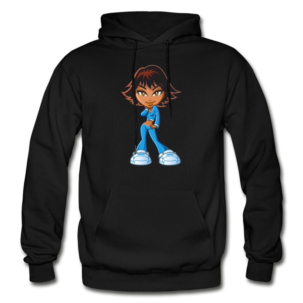 Cartoon Girl Hoodie - black