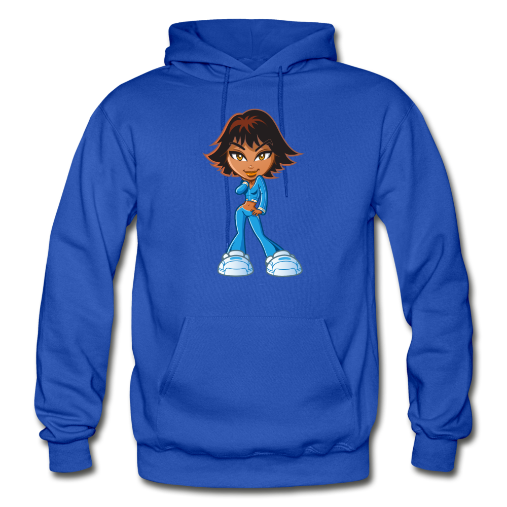 Cartoon Girl Hoodie - royal blue