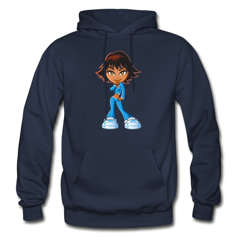 Cartoon Girl Hoodie - navy