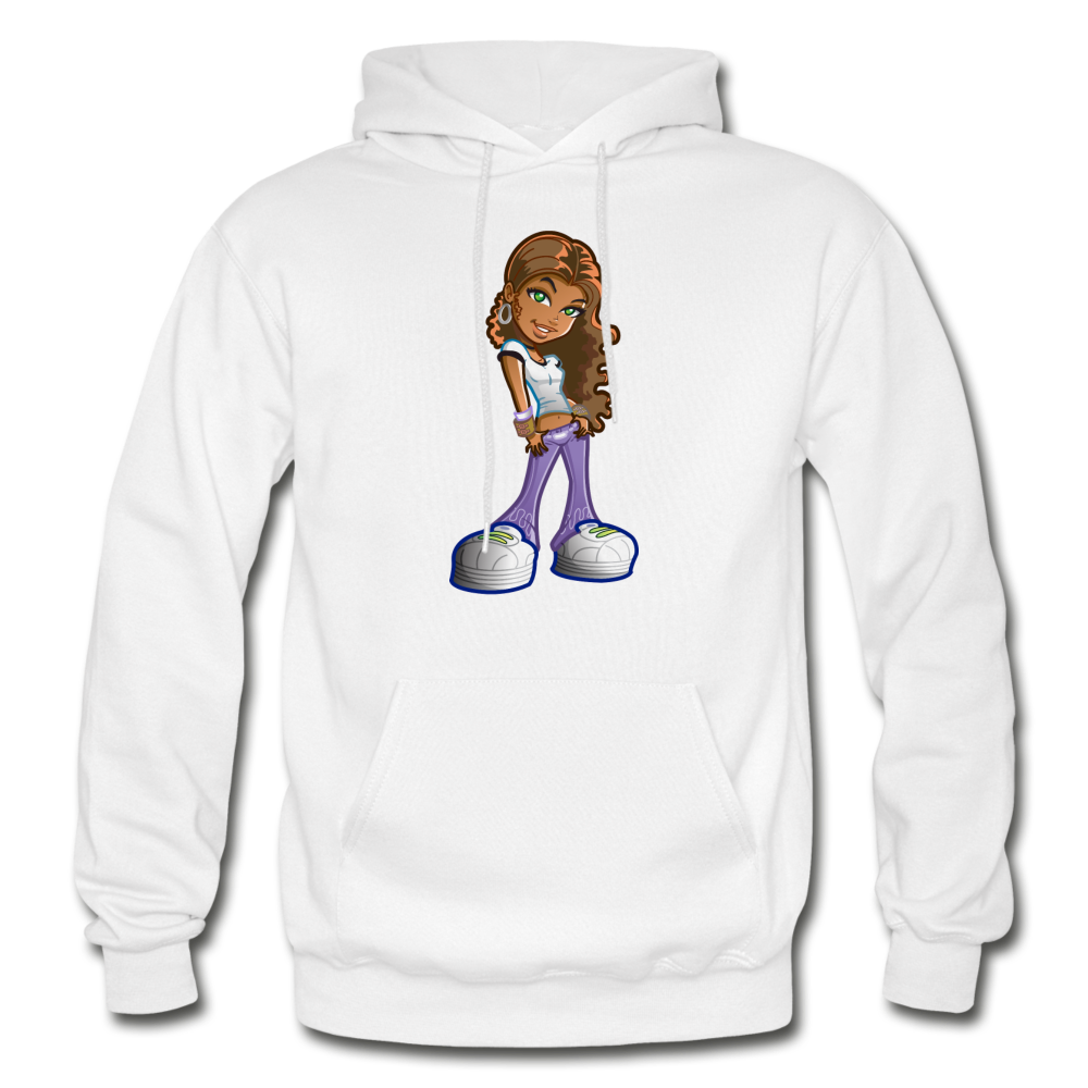 Cartoon Girl Hoodie - white