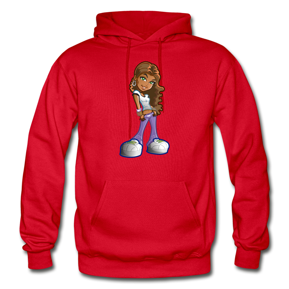 Cartoon Girl Hoodie - red