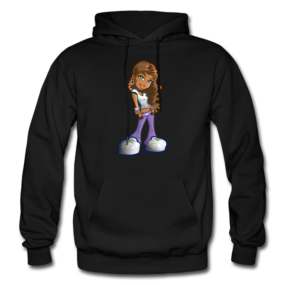 Cartoon Girl Hoodie - black