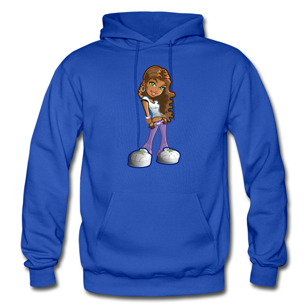Cartoon Girl Hoodie - royal blue