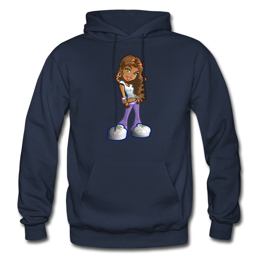 Cartoon Girl Hoodie - navy