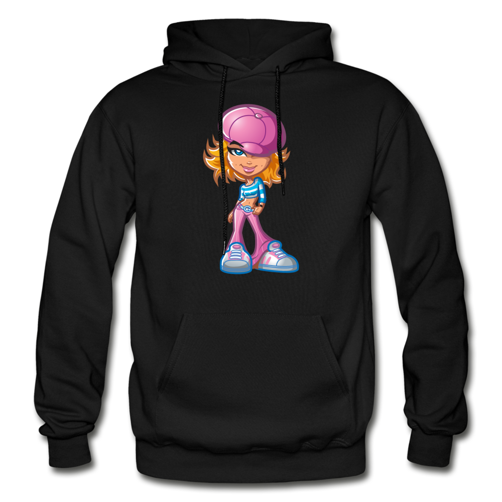 Cartoon Girl Hoodie - black