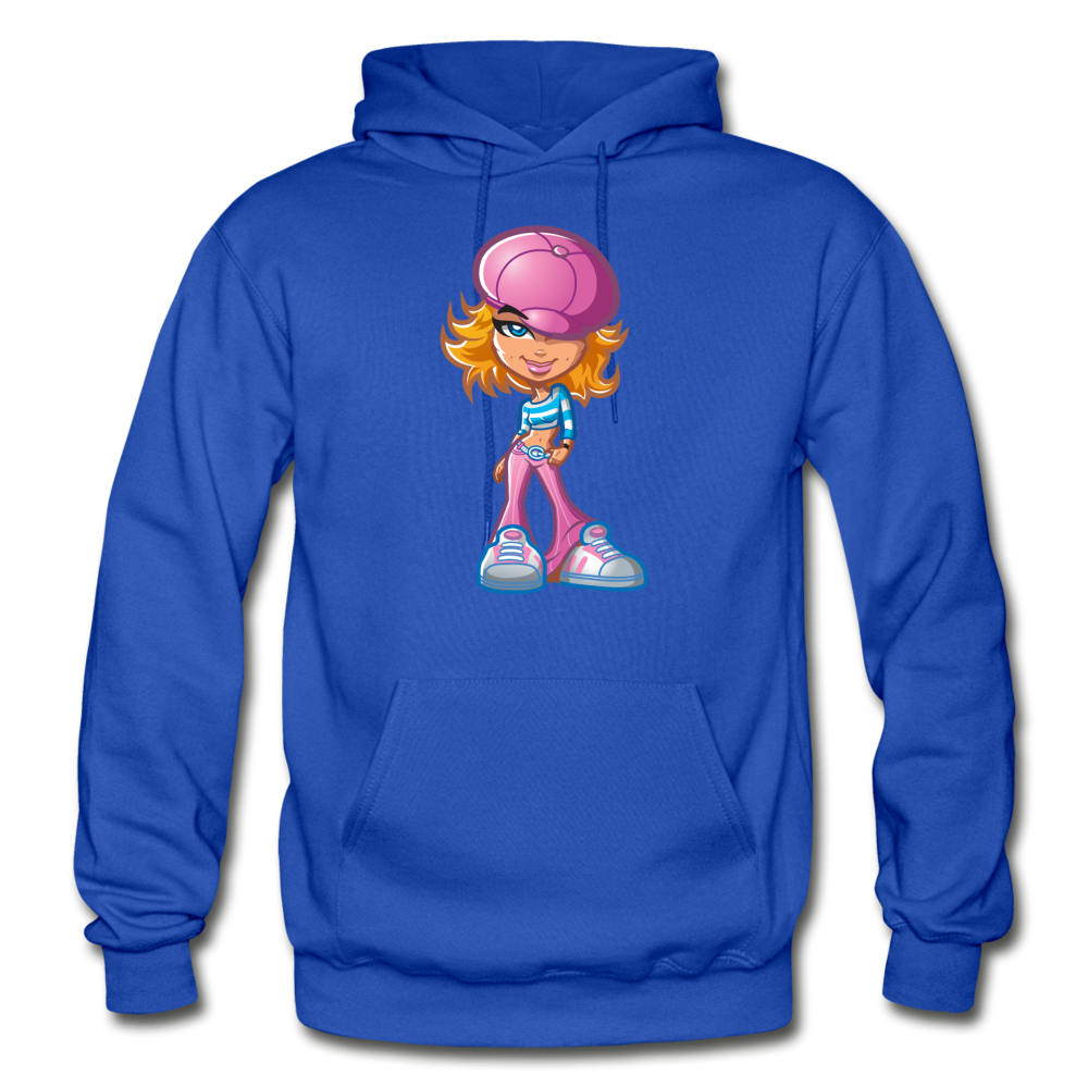 Cartoon Girl Hoodie - royal blue