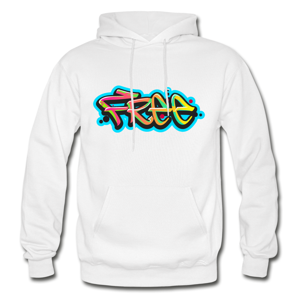 Free Graffiti Hoodie - white