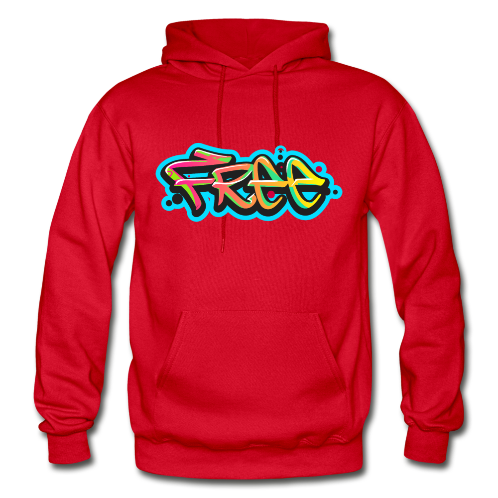 Free Graffiti Hoodie - red