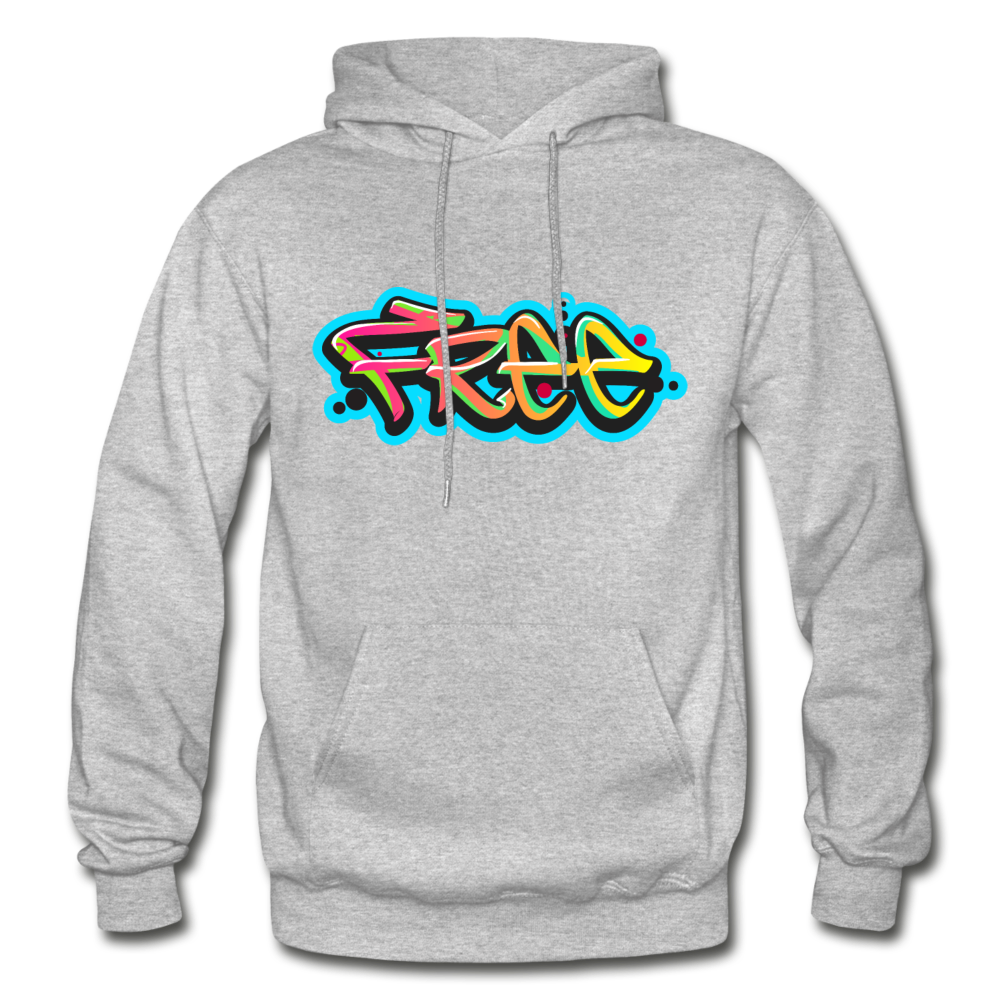 Free Graffiti Hoodie - heather gray