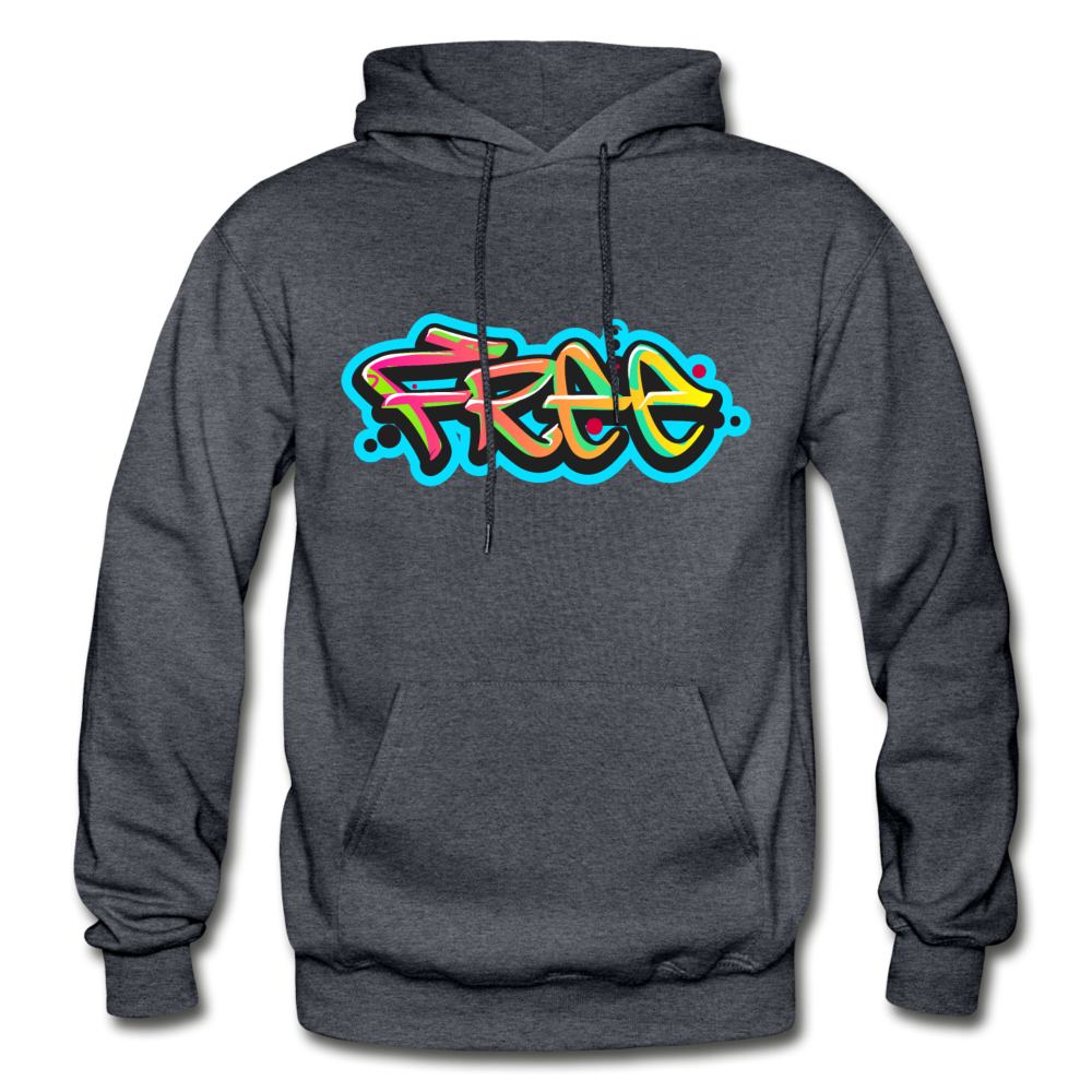 Free Graffiti Hoodie - charcoal gray