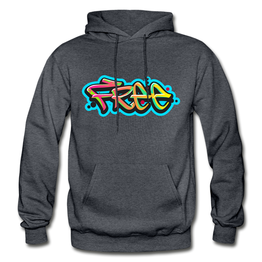 Free Graffiti Hoodie - charcoal gray
