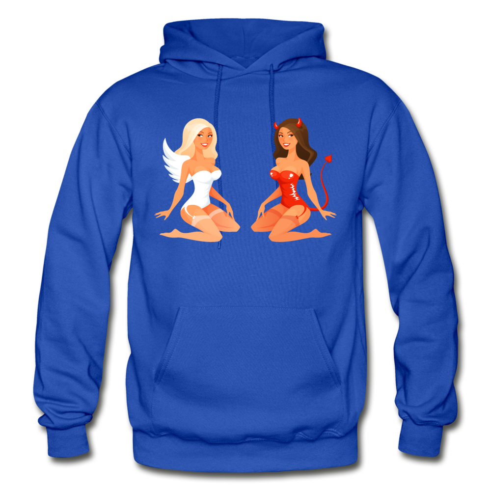 Angel & Devil Girls Cartoon Hoodie - royal blue