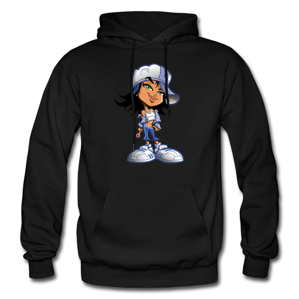 Cartoon Girl Hoodie - black