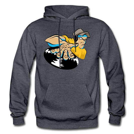 DJ Mixing Cartoon Hoodie - charcoal gray