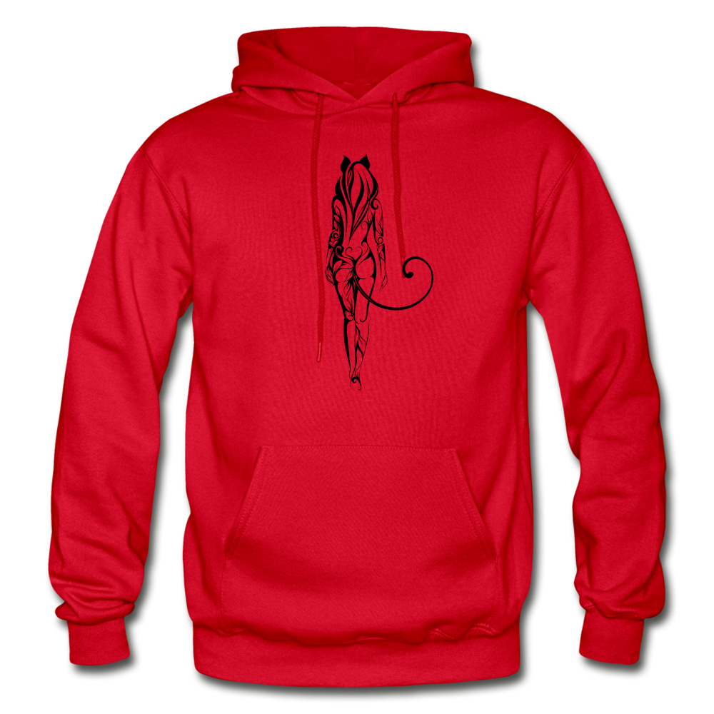 Tribal Maori Cat Woman Hoodie - red