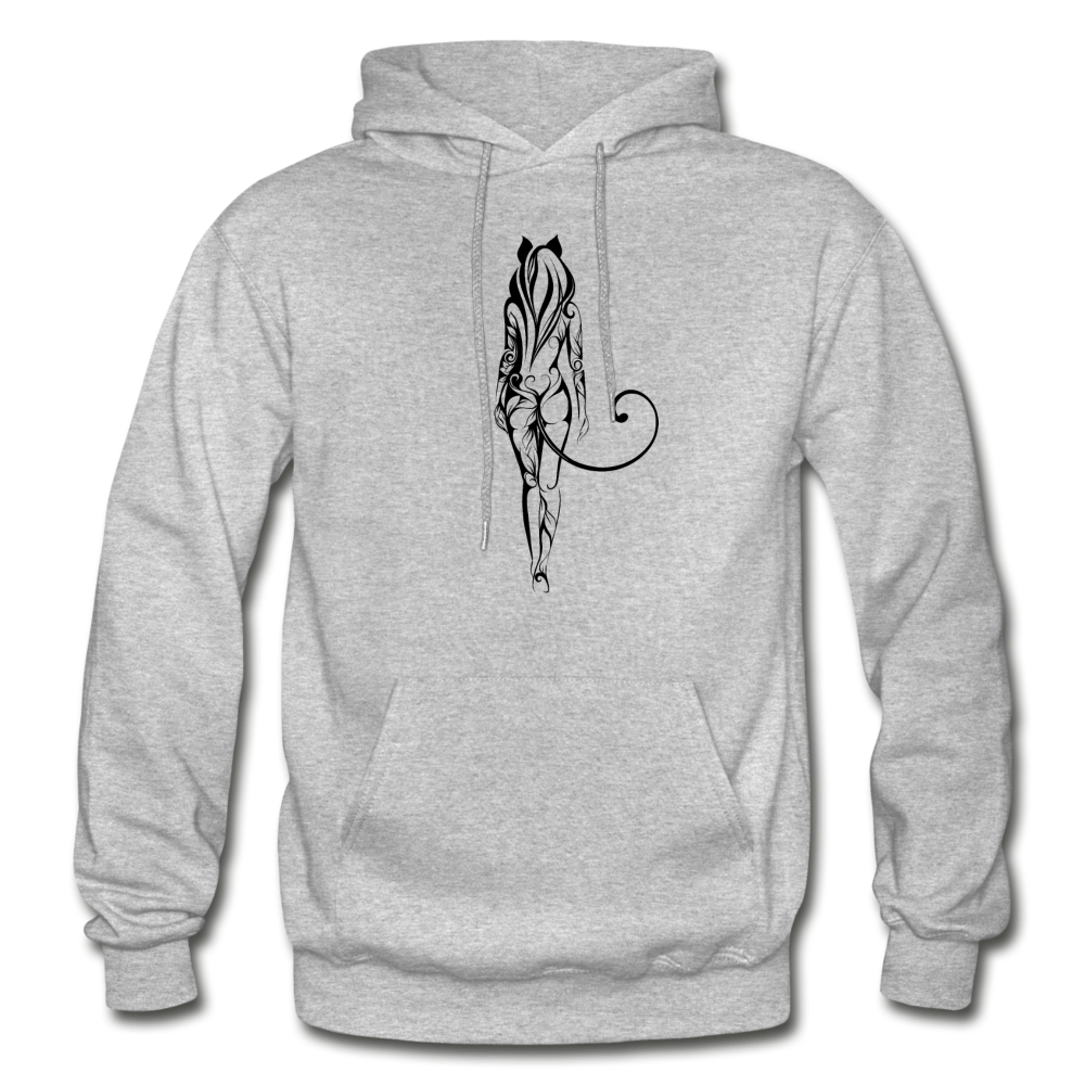 Tribal Maori Cat Woman Hoodie - heather gray