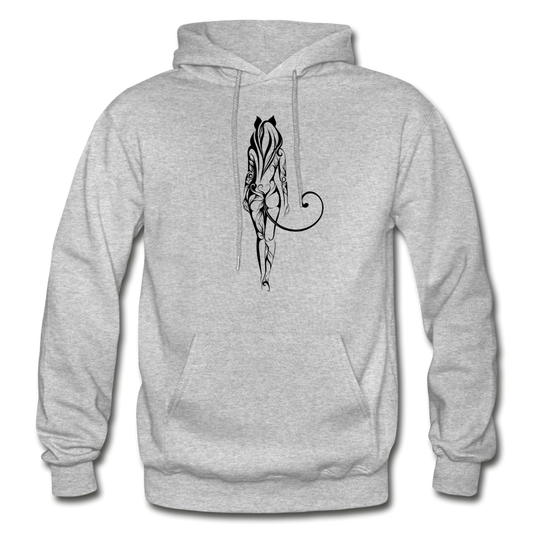 Tribal Maori Cat Woman Hoodie - heather gray