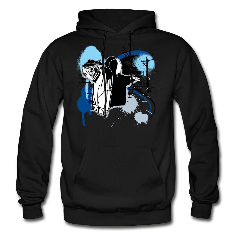 Abstract Hip Hop Hoodie - black