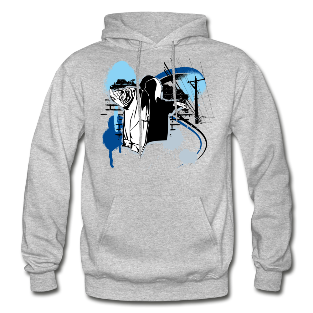 Abstract Hip Hop Hoodie - heather gray
