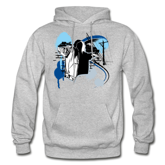 Abstract Hip Hop Hoodie - heather gray