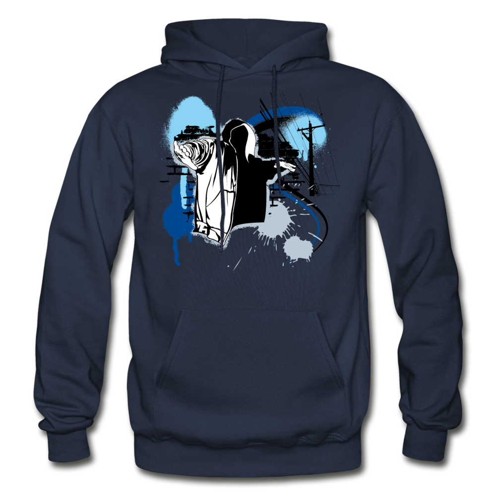 Abstract Hip Hop Hoodie - navy
