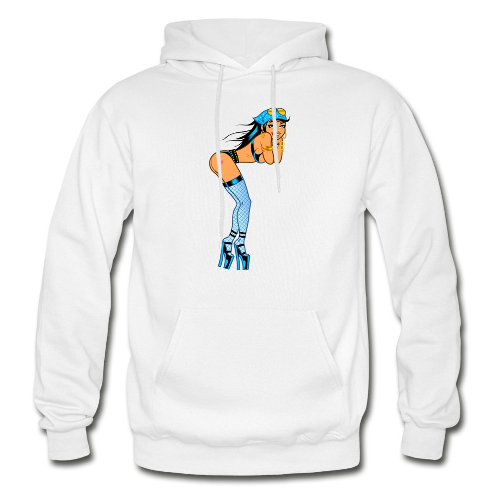 Hot Girl Cartoon Hoodie - white