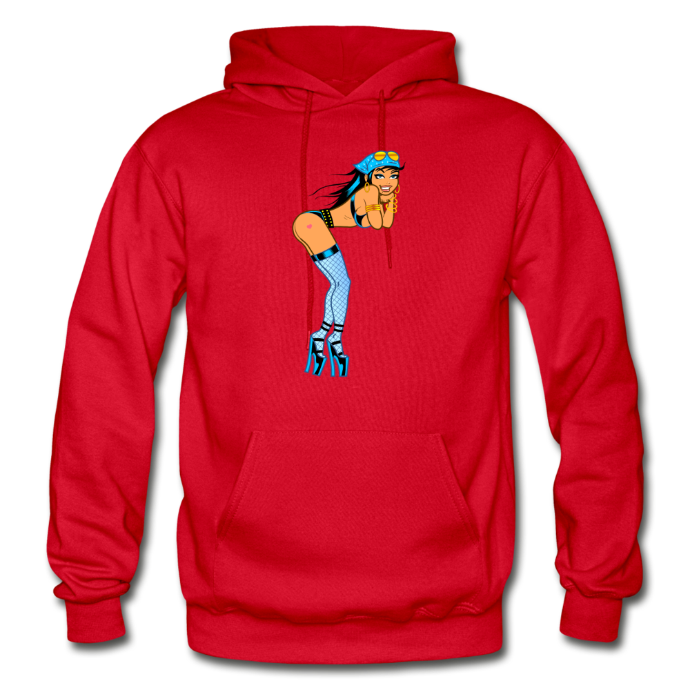 Hot Girl Cartoon Hoodie - red