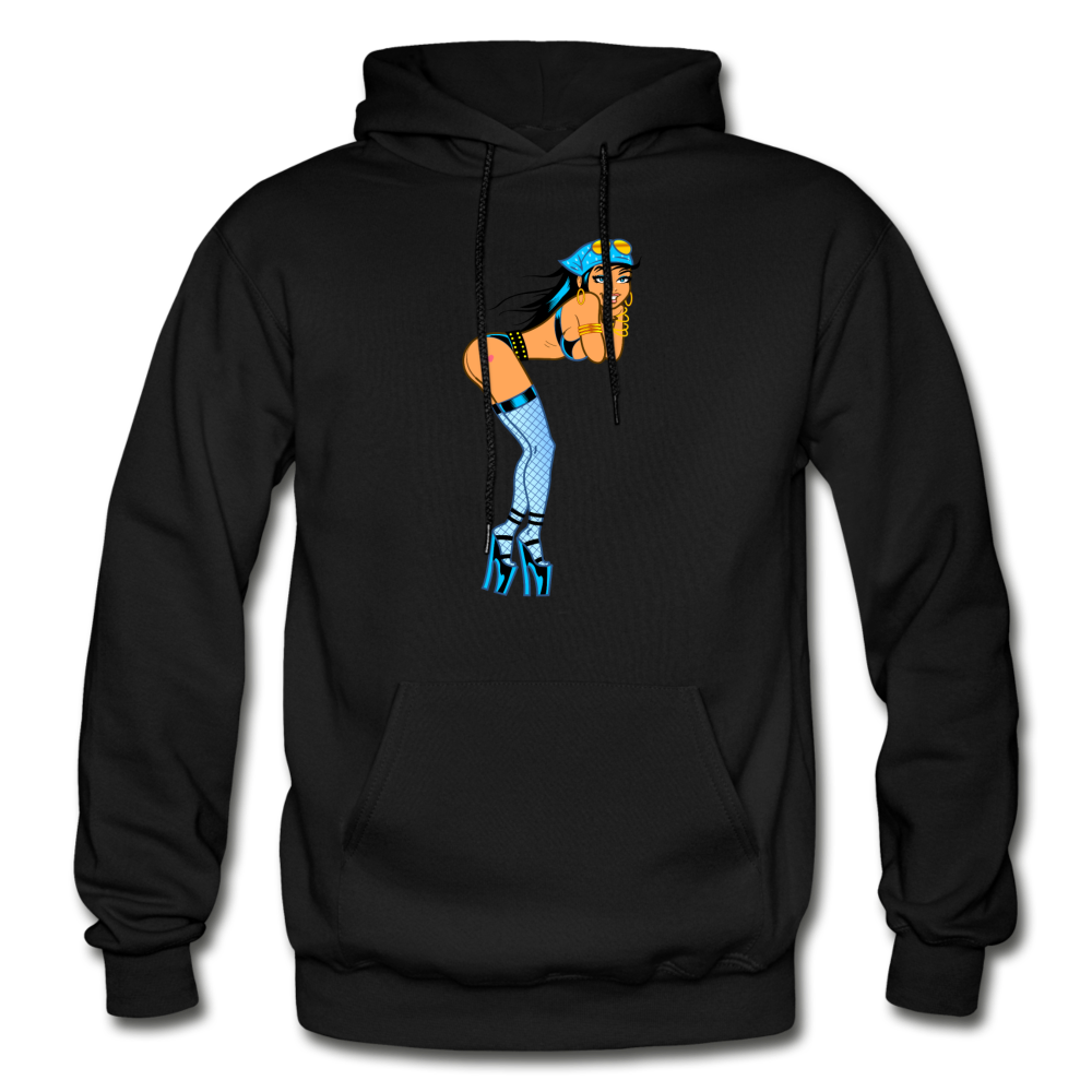 Hot Girl Cartoon Hoodie - black