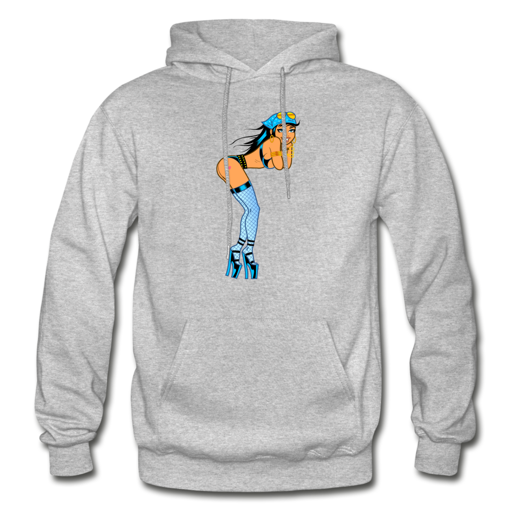 Hot Girl Cartoon Hoodie - heather gray