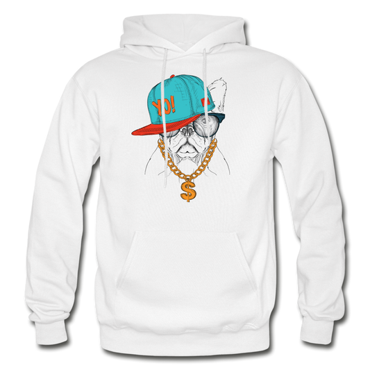 Hip Hop French Bulldog Hoodie - white