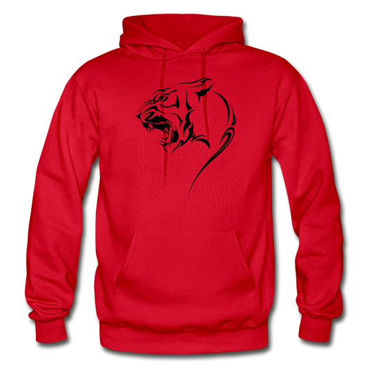 Tribal Maori Jungle Cat Hoodie - red