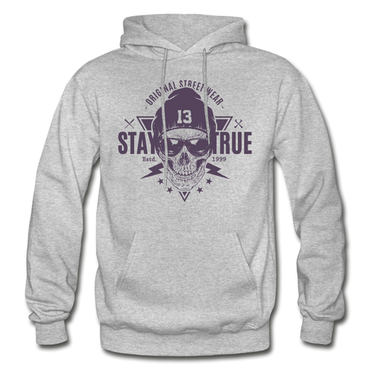 Gangster Skull Hoodie - heather gray