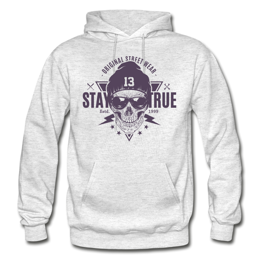 Gangster Skull Hoodie - light heather gray
