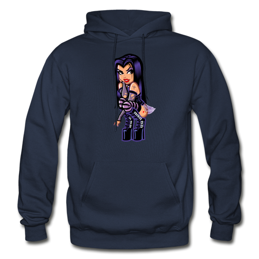 Hot Girl Cartoon Hoodie - navy