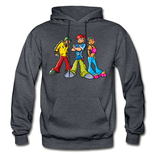 Hip Hop Cartoons Hoodie - charcoal gray
