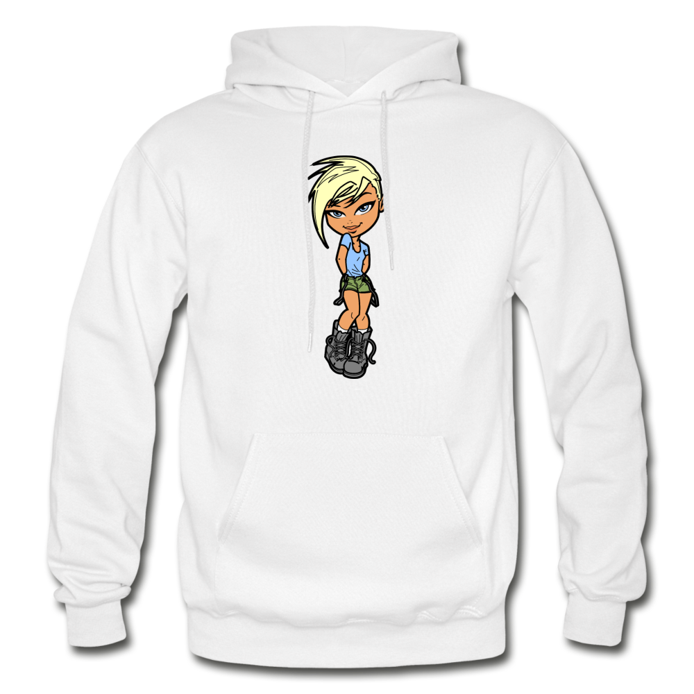 Cartoon Girl Hoodie - white
