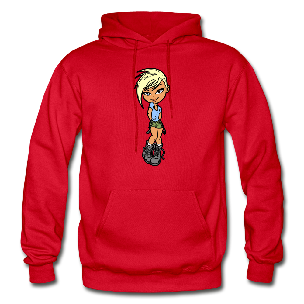 Cartoon Girl Hoodie - red
