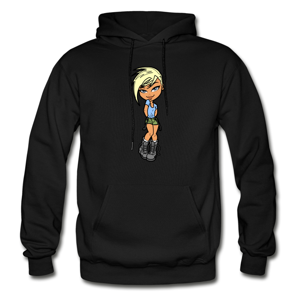 Cartoon Girl Hoodie - black