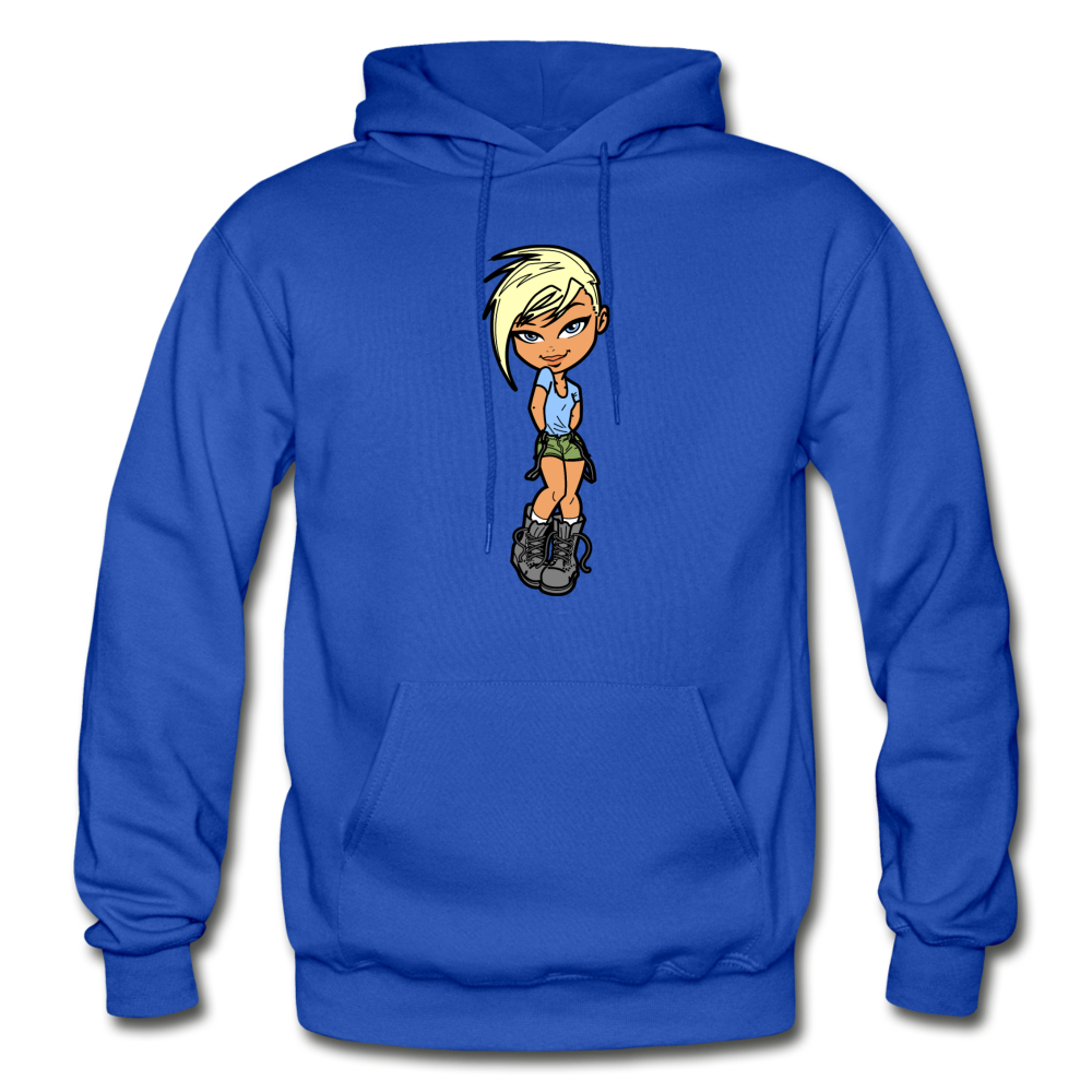Cartoon Girl Hoodie - royal blue