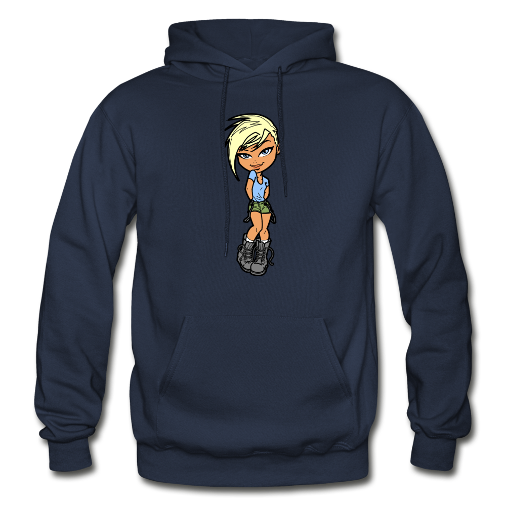 Cartoon Girl Hoodie - navy