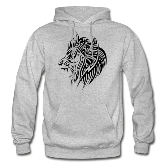 Tribal Maori Lion Hoodie - heather gray