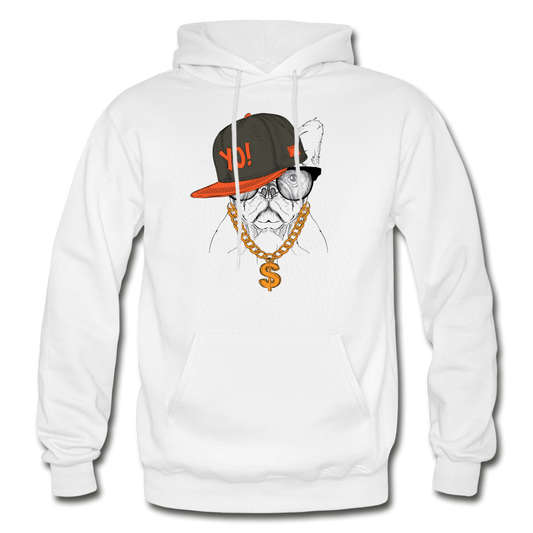 Hip Hop French Bulldog Hoodie - white