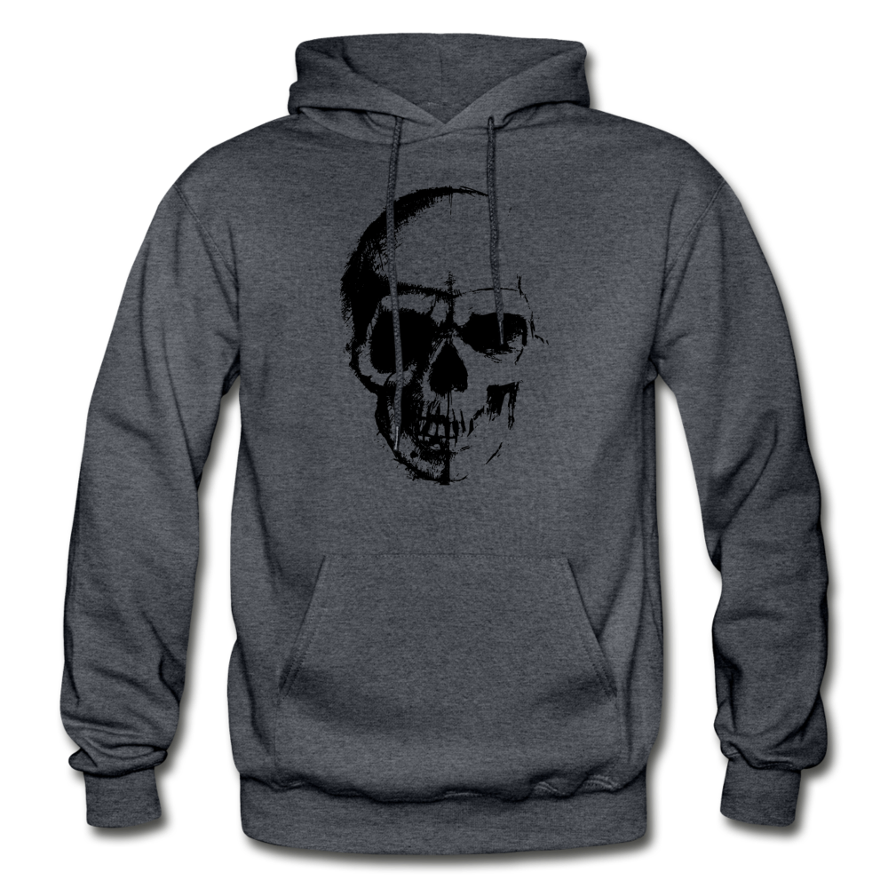 Abstract Skull Hoodie - charcoal gray