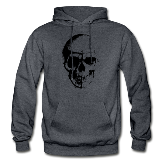 Abstract Skull Hoodie - charcoal gray
