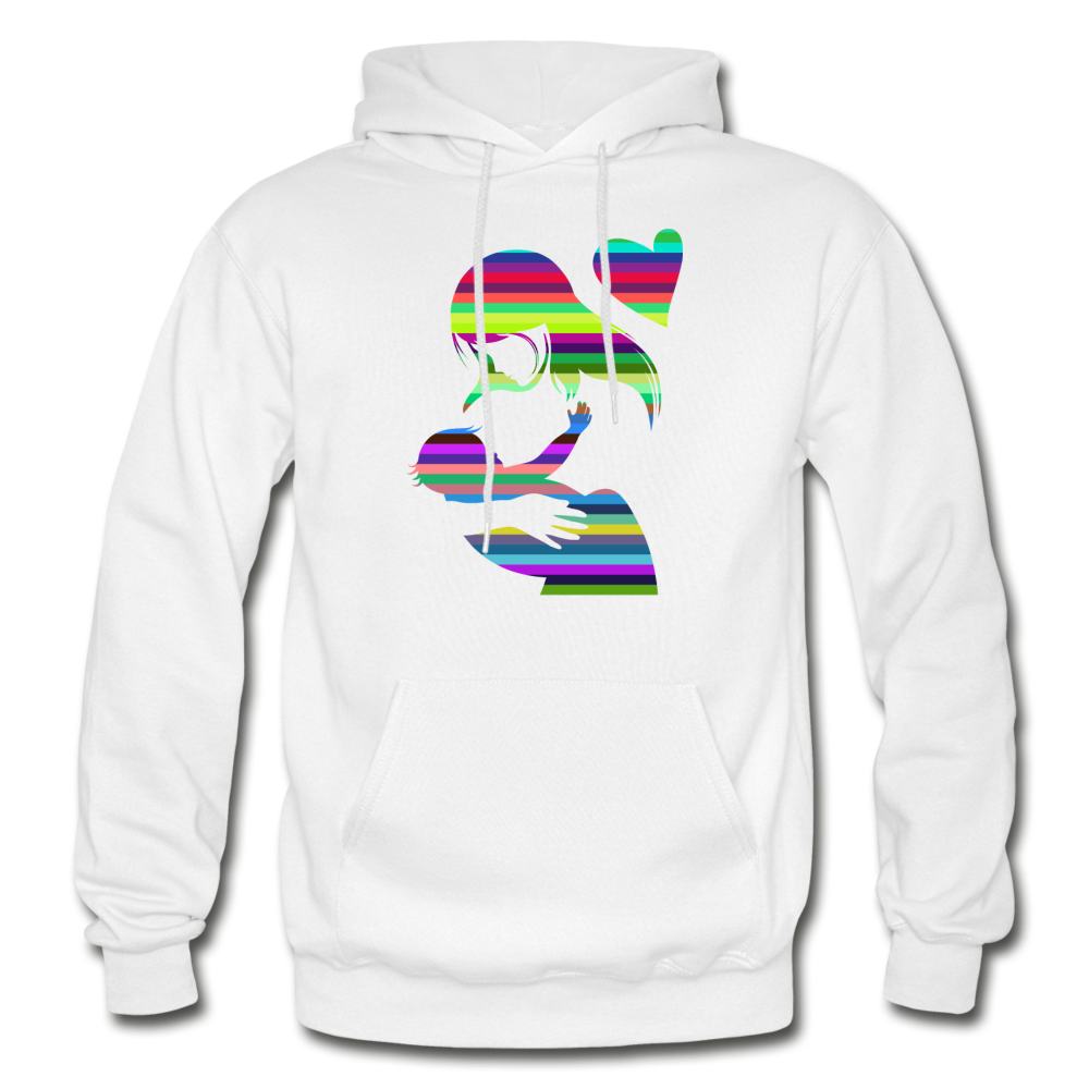 Colorful Abstract Stripes Mom & Baby Hoodie - white
