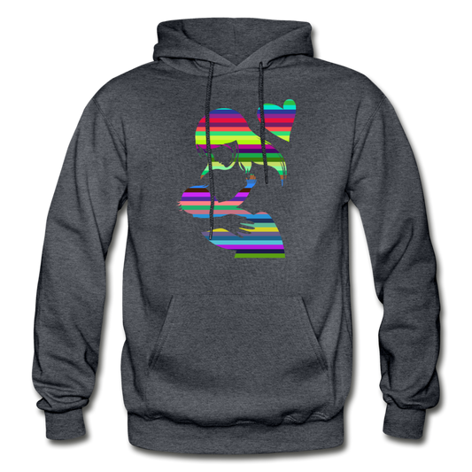 Colorful Abstract Stripes Mom & Baby Hoodie - charcoal gray